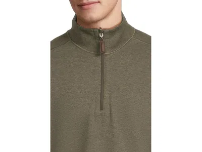 Johnston & Murphy Reversible Solid Quarter-zip In Green