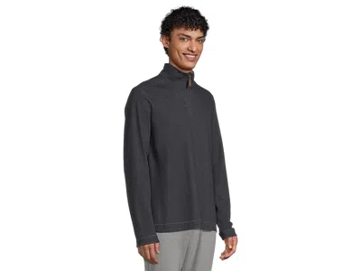 Johnston & Murphy Reversible Solid Quarter-zip In Black