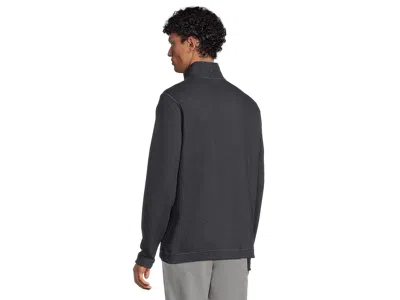 Johnston & Murphy Reversible Solid Quarter-zip In Black