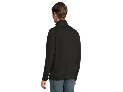 Johnston & Murphy Reversible Solid Quarter-zip In Black