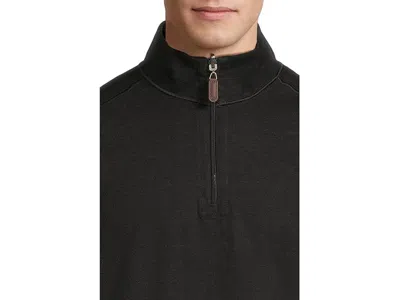 Johnston & Murphy Reversible Solid Quarter-zip In Black