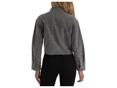 Kut From The Kloth Miley Button Front Jacket With Patch Pockets In Gray