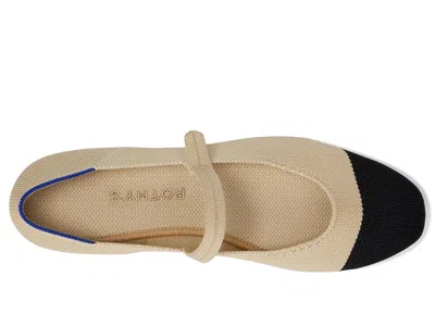 Rothys The Square Mary Jane In White In Cream Captoe