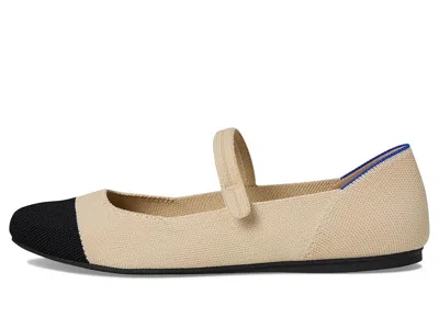 Rothys The Square Mary Jane In White In Cream Captoe