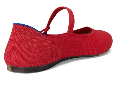Rothys Square Mary Jane Flats In Red Crisp Basketweave