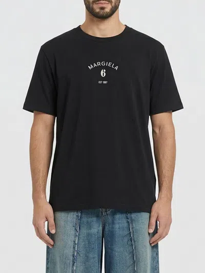Mm6 Maison Margiela Signature Embroidered Logo Graphic T-shirt In Black