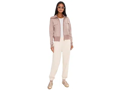 Varley Ablett Houndstooth Jacquard Zip Cardigan In Multi