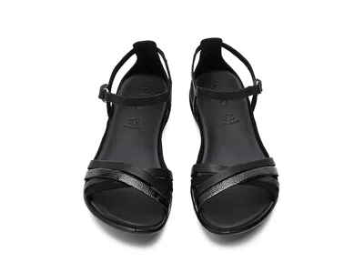 Ecco Flash Womens Leather Flat T-strap Sandals In Black