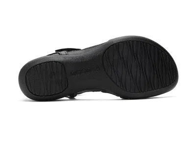 Ecco Flash Womens Leather Flat T-strap Sandals In Black