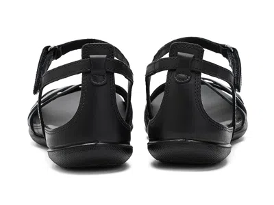 Ecco Flash Womens Leather Flat T-strap Sandals In Black