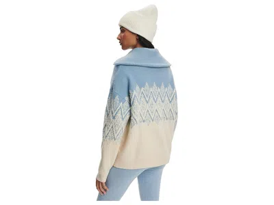 Varley Hedda Fair Isle Half Zip Pullover Ashley Blue In Blue