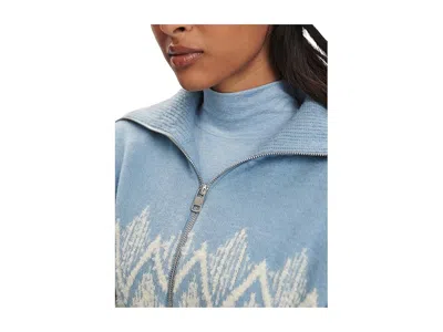 Varley Hedda Fair Isle Half Zip Pullover Ashley Blue In Blue