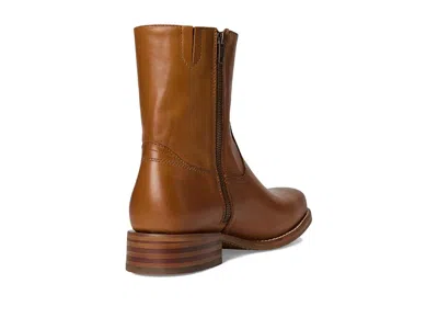 Frye Campus Leather Plain Toe Zip Boot In Brown
