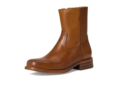 Frye Campus Leather Plain Toe Zip Boot In Brown
