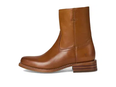 Frye Campus Leather Plain Toe Zip Boot In Brown
