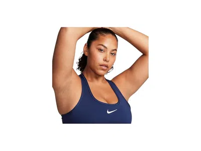 Nike Swoosh Medium Support Bra In Blue