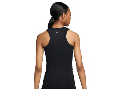 Nike One Fitted Dri-fit Cropped Tank Top In Black
