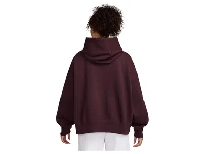 Nike Sportswear Phoenix Fleece Over-oversized Pullover Hoodie In Burgundy