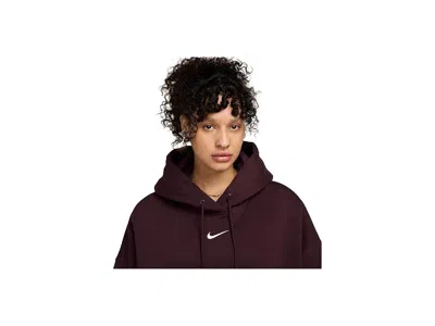 Nike Sportswear Phoenix Fleece Over-oversized Pullover Hoodie In Burgundy