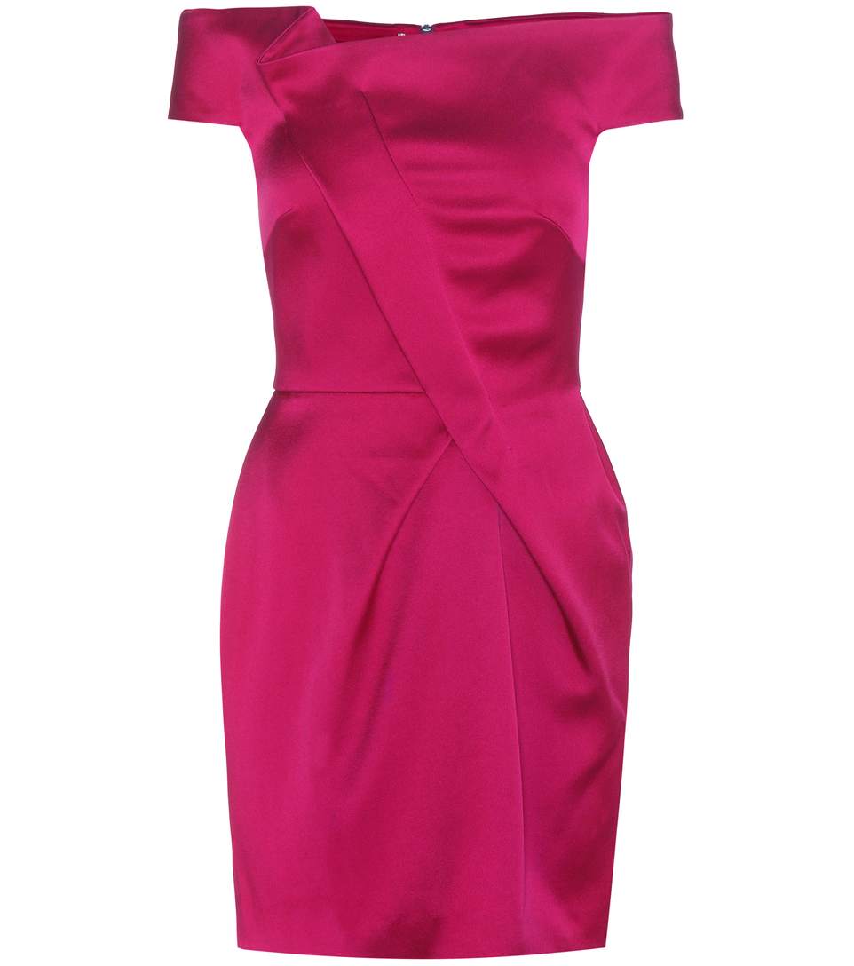 Roland Mouret Herland Double Faced Satin Dress In Purple. In Orchid ...