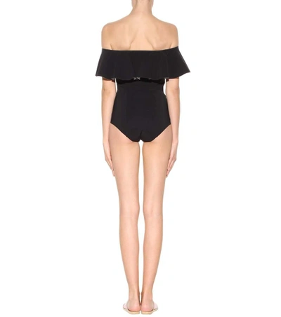 Shop Lisa Marie Fernandez Mira Flounce Swimsuit In Black