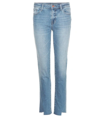J Brand Mid-rise Straight-leg Jeans In Blue