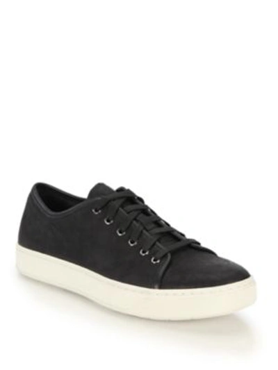 Shop Vince Austin Nubuck Lace-up Sneakers In Washed-black