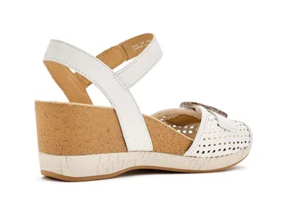 Dansko Stella Ankle Strap Platform Wedge Sandal In White