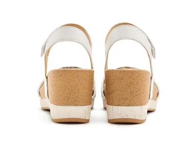 Dansko Stella Ankle Strap Platform Wedge Sandal In White
