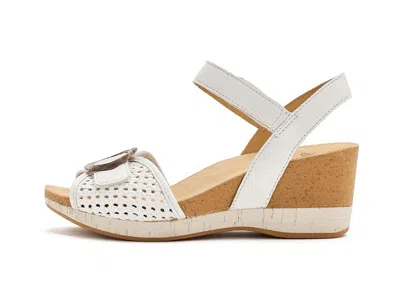 Dansko Stella Ankle Strap Platform Wedge Sandal In White