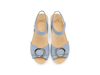 Dansko Stella Ankle Strap Platform Wedge Sandal In Blue