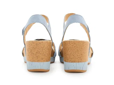 Dansko Stella Ankle Strap Platform Wedge Sandal In Blue