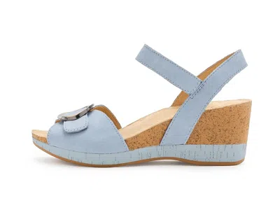Dansko Stella Ankle Strap Platform Wedge Sandal In Blue