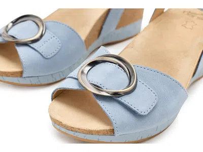 Dansko Stella Ankle Strap Platform Wedge Sandal In Blue