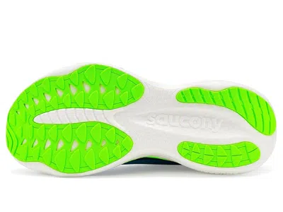 Saucony Breathable Blue Running Sneakers With Neon Accents