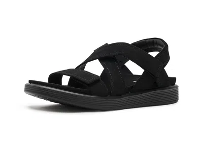 Ecco Crossover Touch-strap Sandals In Black
