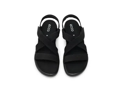 Ecco Crossover Touch-strap Sandals In Black