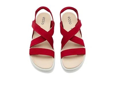 Ecco Soft Cross Strap Sandal In Red