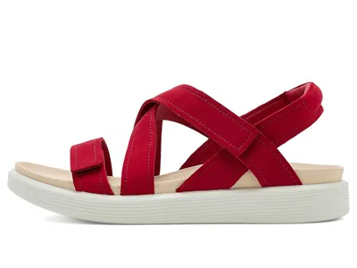 Ecco Soft Cross Strap Sandal In Red