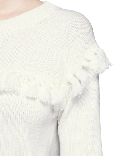 Shop Chloé Tassel Pompom Cotton-wool Sweater