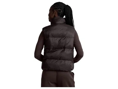 Beyond Yoga Big Cozy Puffer Vest In Dark Chocolate In Burgundy