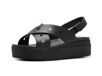 Crocs Brooklyn 4u Cross Strap Platform Sandals In Black