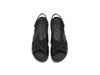 Crocs Brooklyn 4u Cross Strap Platform Sandals In Black