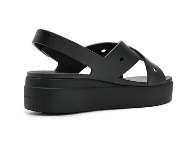 Crocs Brooklyn 4u Cross Strap Platform Sandals In Black