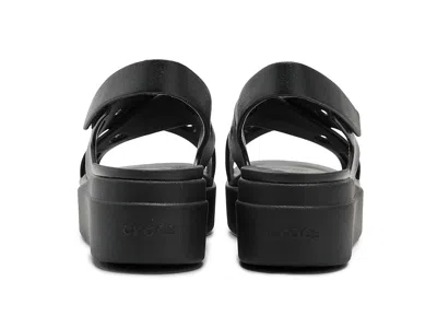 Crocs Brooklyn 4u Cross Strap Platform Sandals In Black