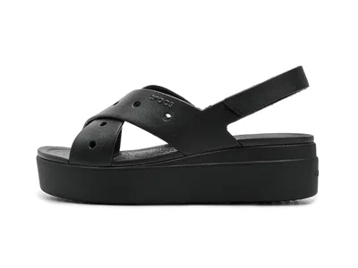 Crocs Brooklyn 4u Cross Strap Platform Sandals In Black