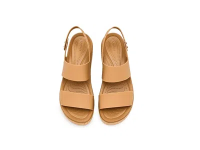 Crocs Brooklyn Cork Low Wedge In Brown