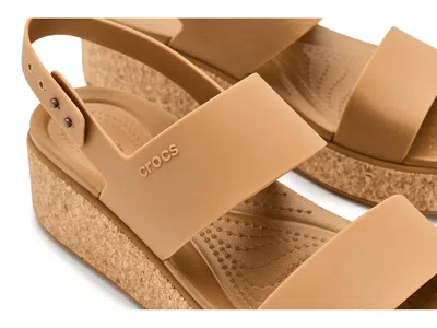 Crocs Brooklyn Cork Low Wedge In Brown