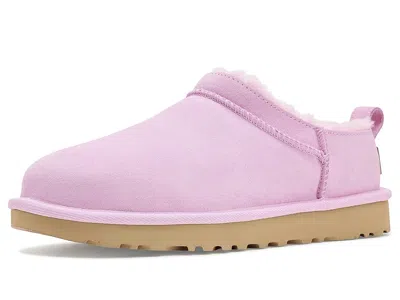 Ugg Micro Suede Boots Pull Tab Rubber Sole In Purple