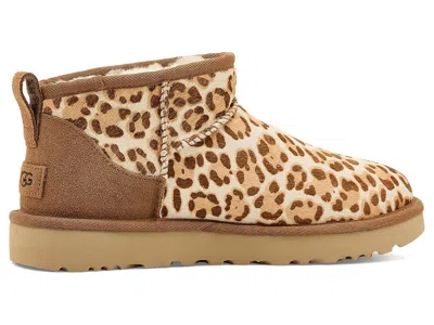 Ugg Stivaletto Donna Classic Ultra Mini Felicity Leopard Jasmine In Brown